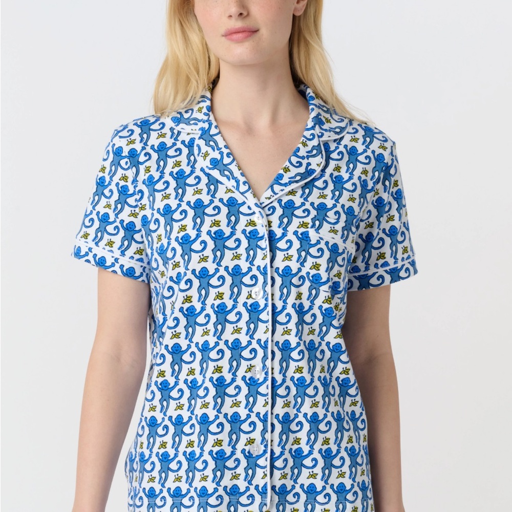 Roller Rabbit Monkey Polo Pajamas Top XL 🐵